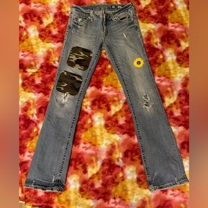 Miss me jeans. Self embellished. Non stretch boot cut